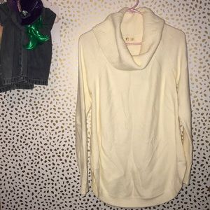 NWT Anthropologie cowl neck cream white sweater